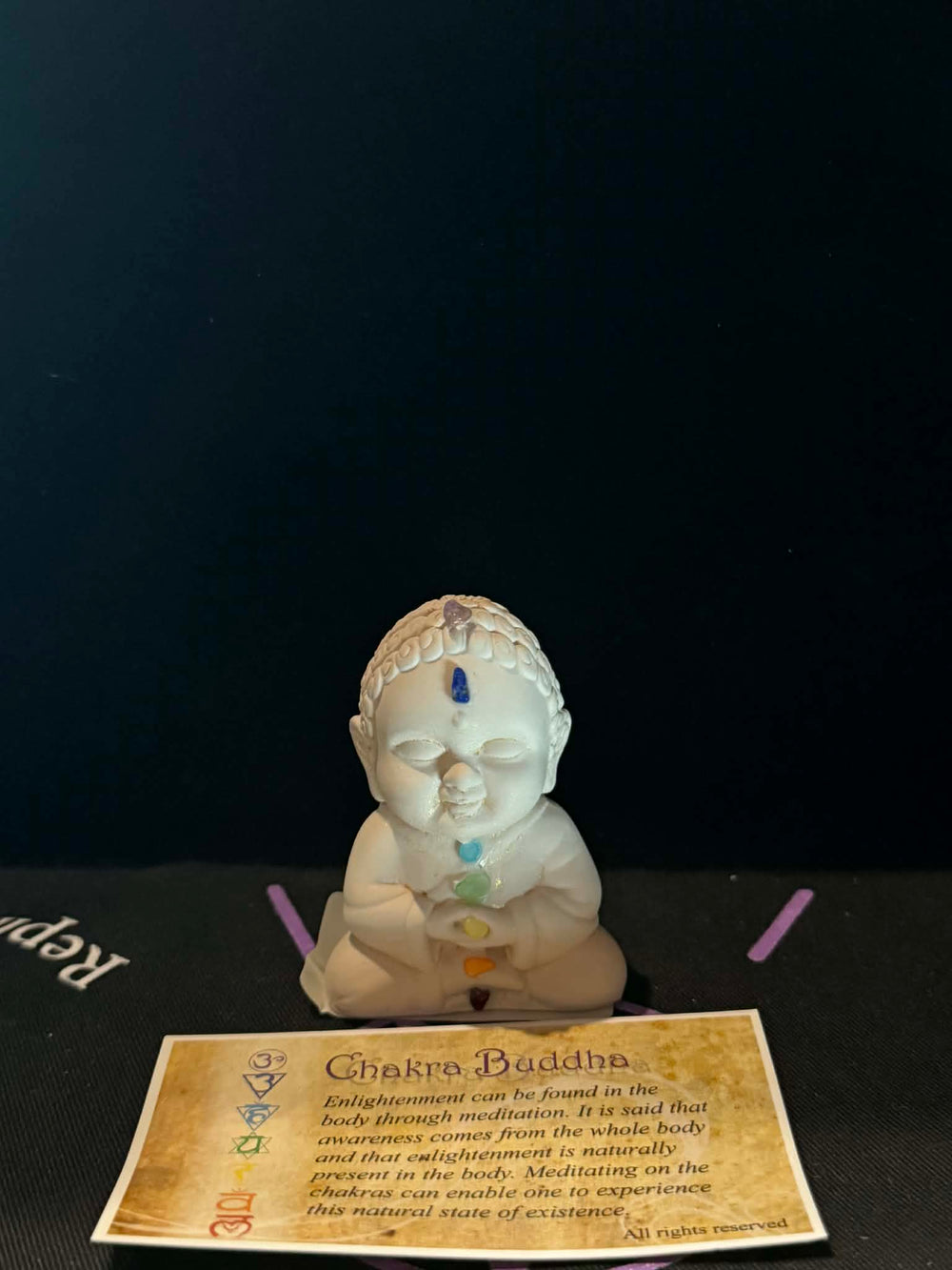 Gypsum Buddha - Chakra Stones - 2.5"H.
