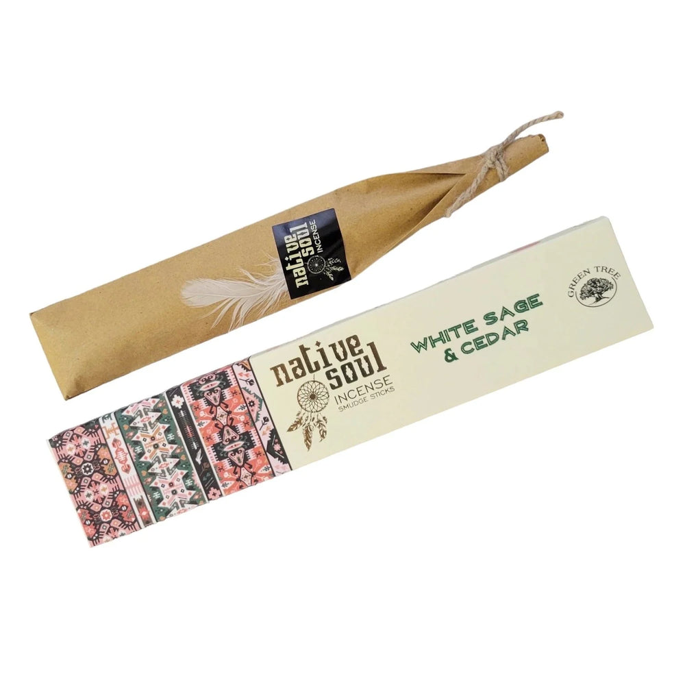 GREEN TREE INCENSE-NATIVE SOUL-15GR WH.SAGE-CEDAR