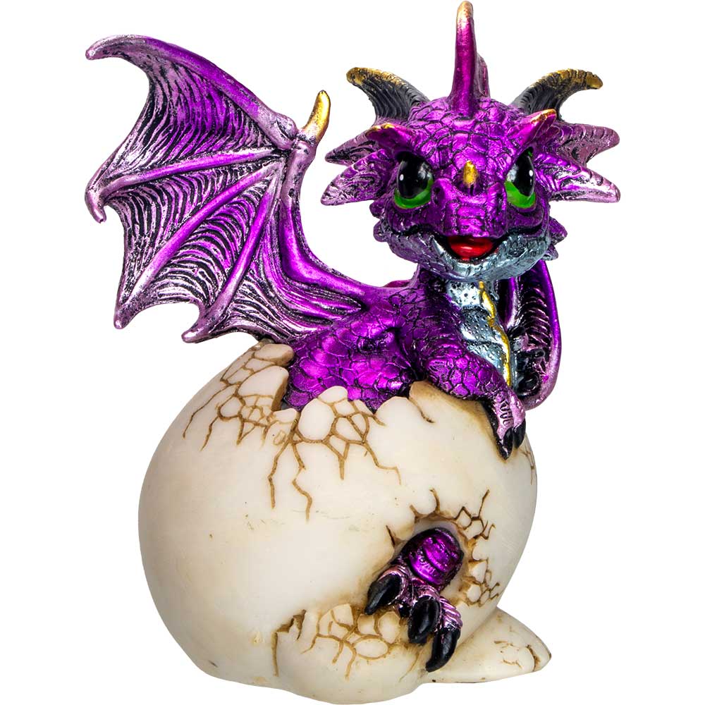 Resin Baby Dragon Figurine-Hatching-Purple