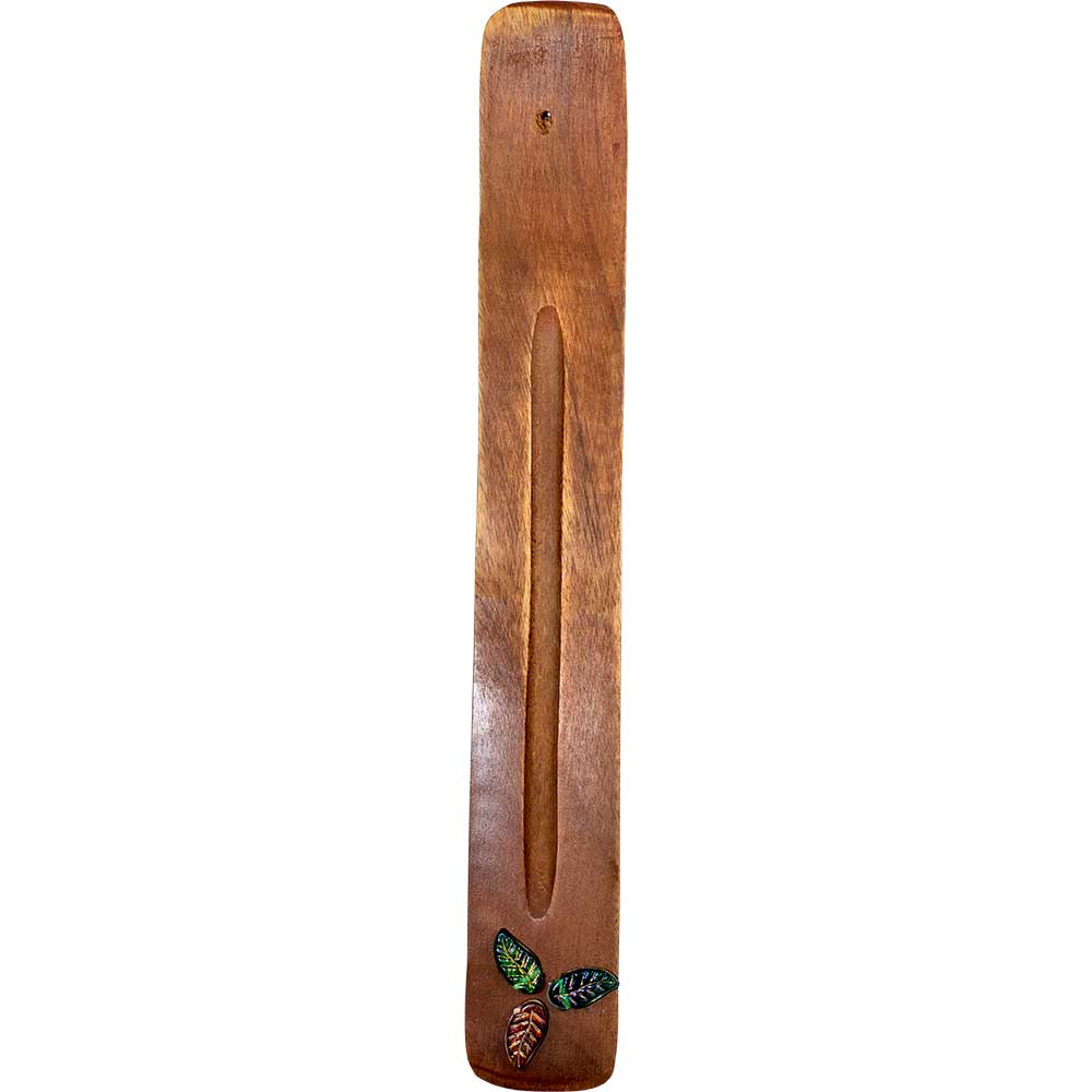 Wood Incense Holder - Leaves - 10"