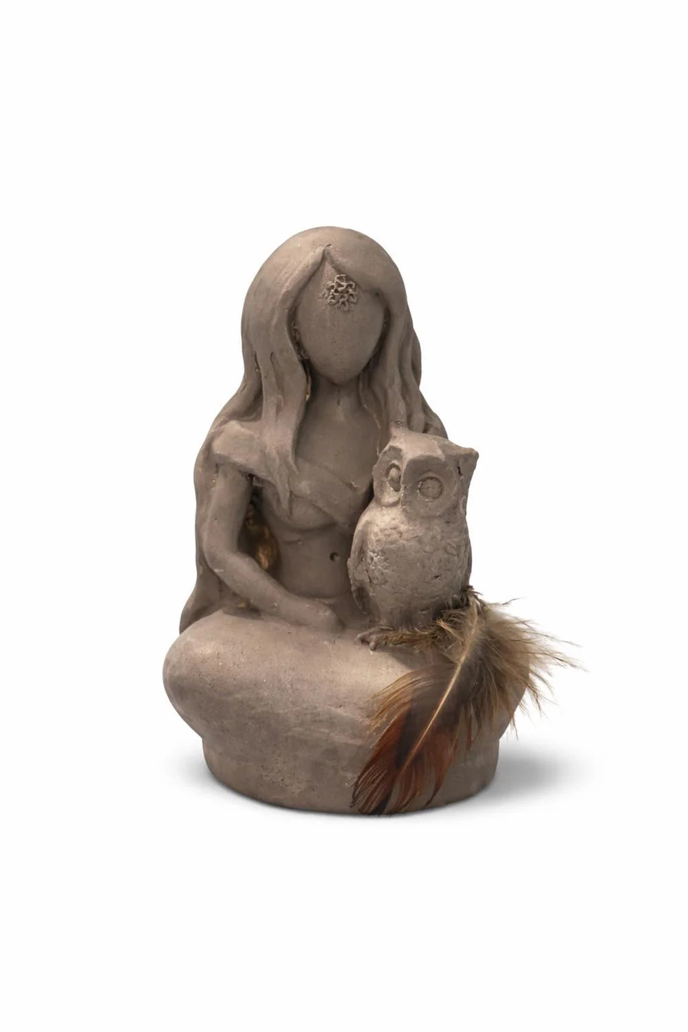 Gypsum Athena Owl Goddess