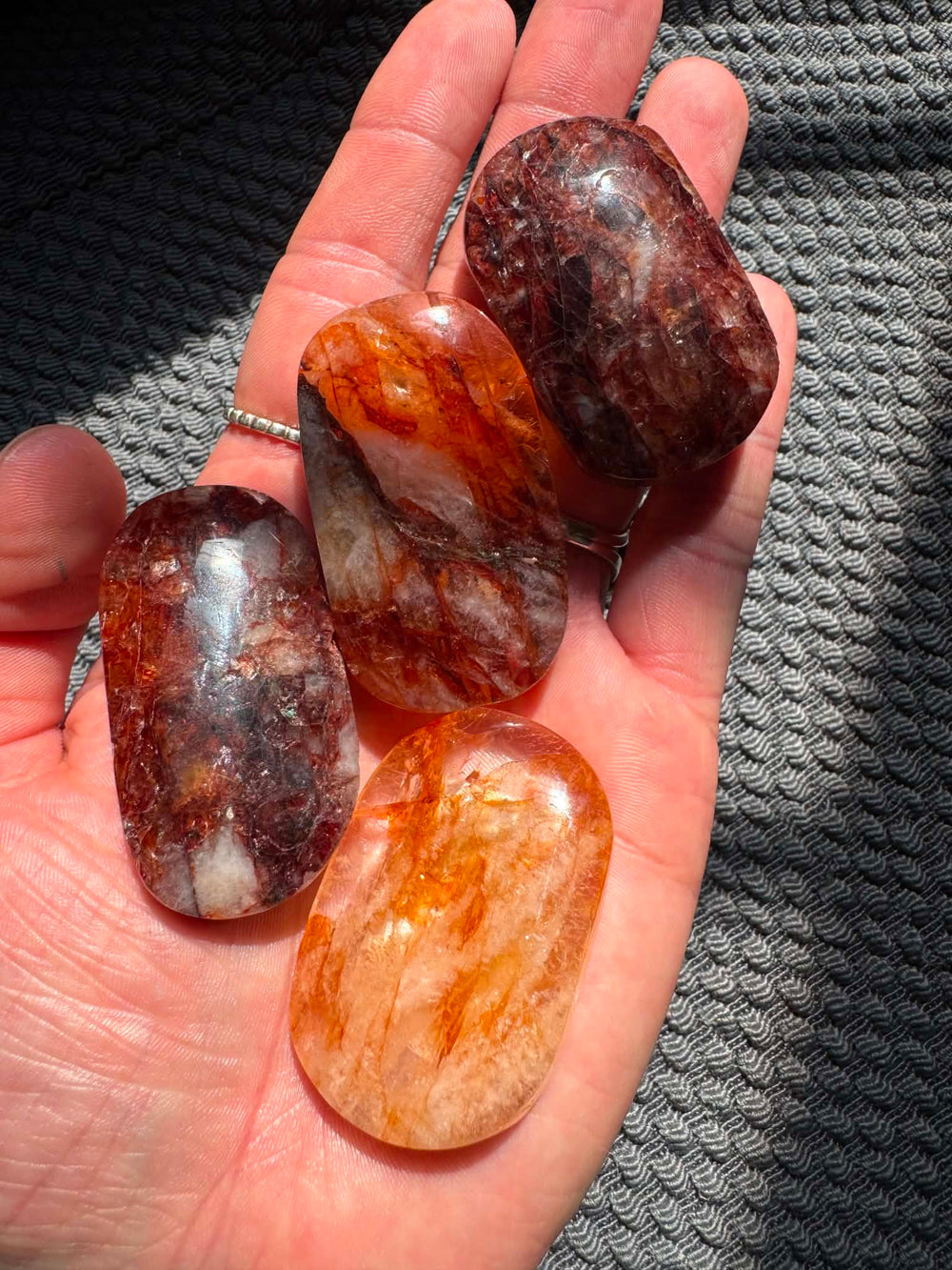 Fire Quartz Palm intuitively pick