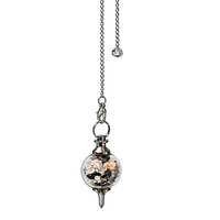 Glass Sephoroton Pendulum with Tourmaline & Fluorite Chips