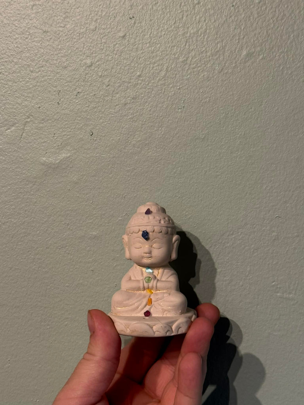 Gypsum Statue - Incense Holder / Chakras Buddha-3.5"
