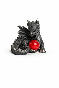 Resin Mini Dragon Figurines-W/Red Sphere