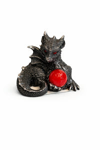 Resin Mini Dragon Figurines-W/Red Sphere