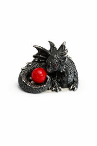 Resin Mini Dragon Figurines-W/Red Sphere