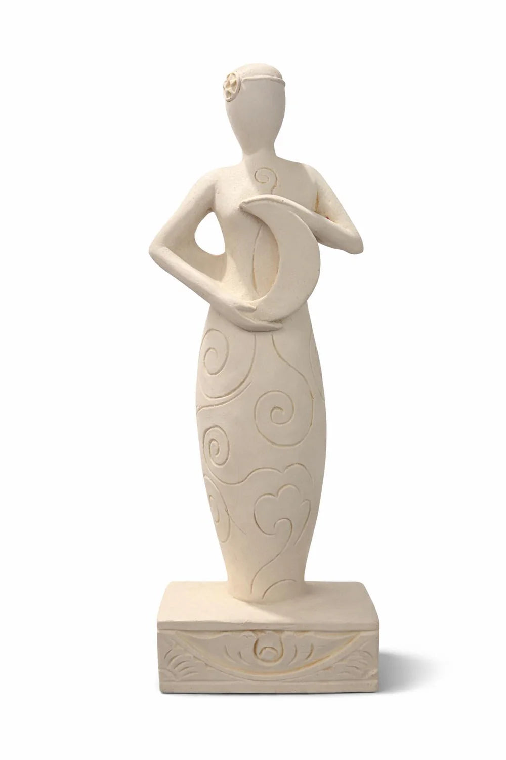 Gypsum Cement-Moon Goddess-7.25"H