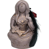 Gypsum Goddess - Morrigan Raven Goddess - 3"H