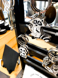 Raccoon Hard Enamel Keychain