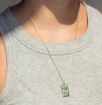Tarot Card Necklace- Sun- 14K Gold stainless steel : Sun