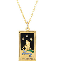 Tarot Card Necklace- The Star- 14K Gold stainless steel: Knight of cups
