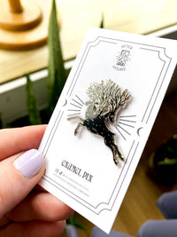 3 Headed Stag Enamel Pin