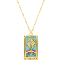 Tarot Card Necklace- Sun- 14K Gold stainless steel : Sun