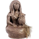Gypsum Athena Owl Goddess