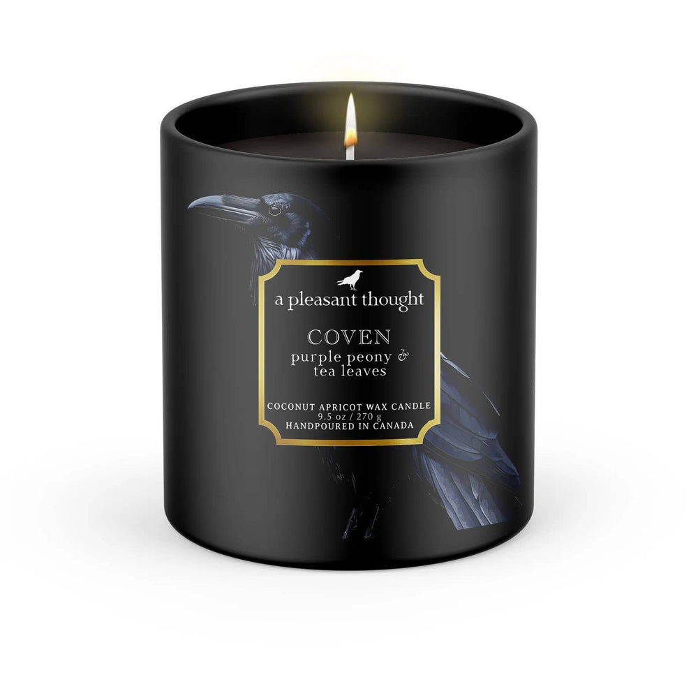 COVEN | PURPLE PEONY & TEA LEAVES | RAVEN CANDLE: Cotton