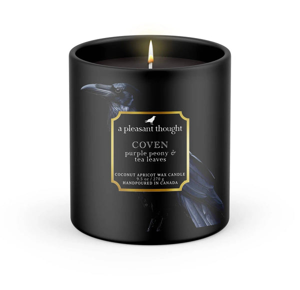 COVEN | PURPLE PEONY & TEA LEAVES | RAVEN CANDLE: Cotton