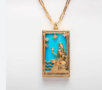 Tarot Card Necklace Queen of Cups- Steel hand made