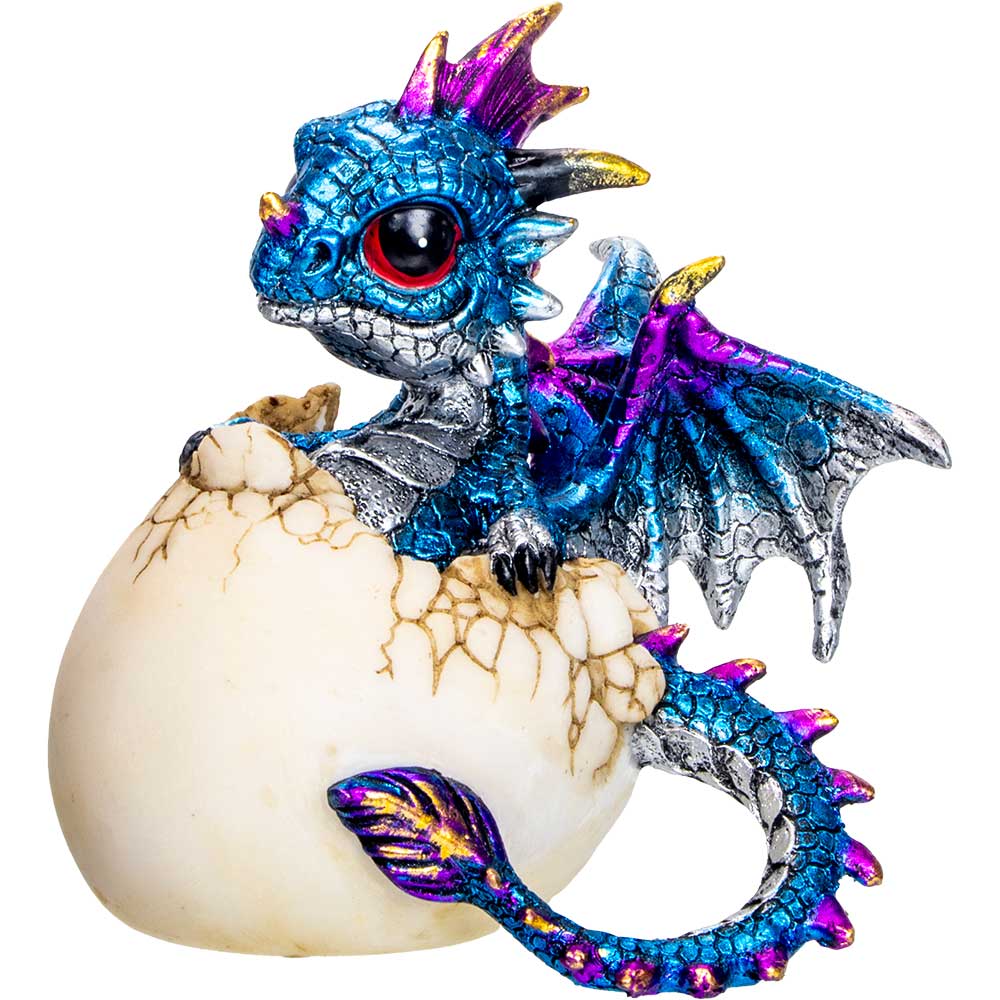 Resin Baby Dragon Figurine-Hatching-Blue
