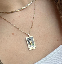 Tarot Card Necklace- The Star- 14K Gold stainless steel: Knight of cups