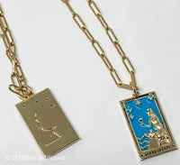 Tarot Card Necklace Queen of Cups- Steel hand made