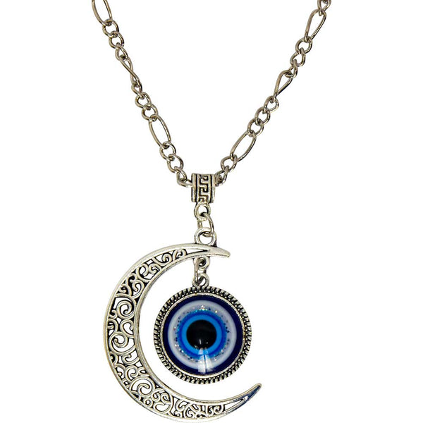 Necklace-Evil Eye Protection-Crescent Moon 3.75"Dia
