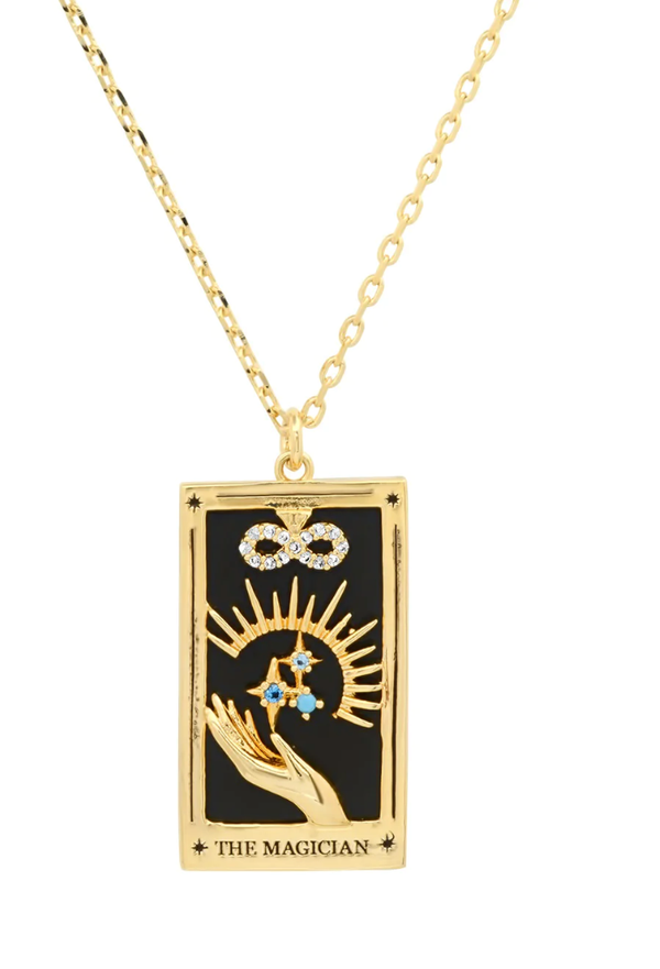 Tarot Card Necklace- Magician- 14K Gold stainless steel: Magician