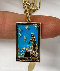 Tarot Card Necklace Queen of Cups- Steel hand made