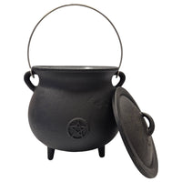Cast Iron Potbelly Cauldron Pentacle 7.75"
