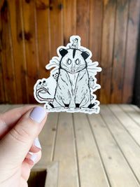 Opossum and Babies - Sticker: Yes