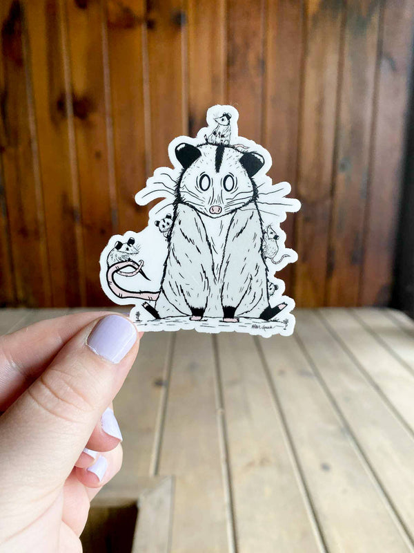 Opossum and Babies - Sticker: Yes