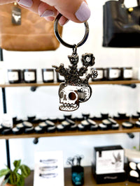Skull Flowers Hard Enamel Keychain
