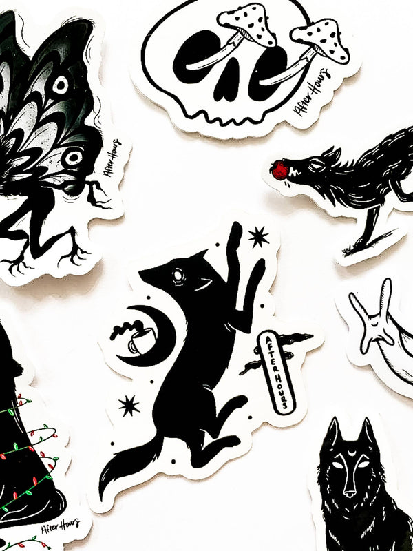 Late Night Wolf Sticker: No