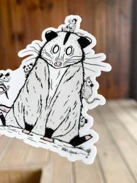 Opossum and Babies - Sticker: Yes