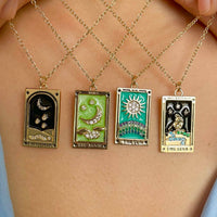 Tarot Card Necklace- The Star- 14K Gold stainless steel: Knight of cups