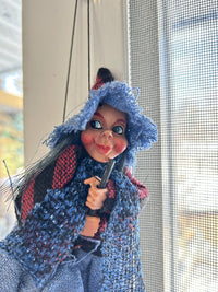 Kitchen Witch Doll Philippa blue