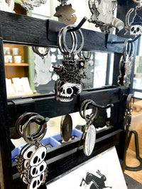 Skull Flowers Hard Enamel Keychain